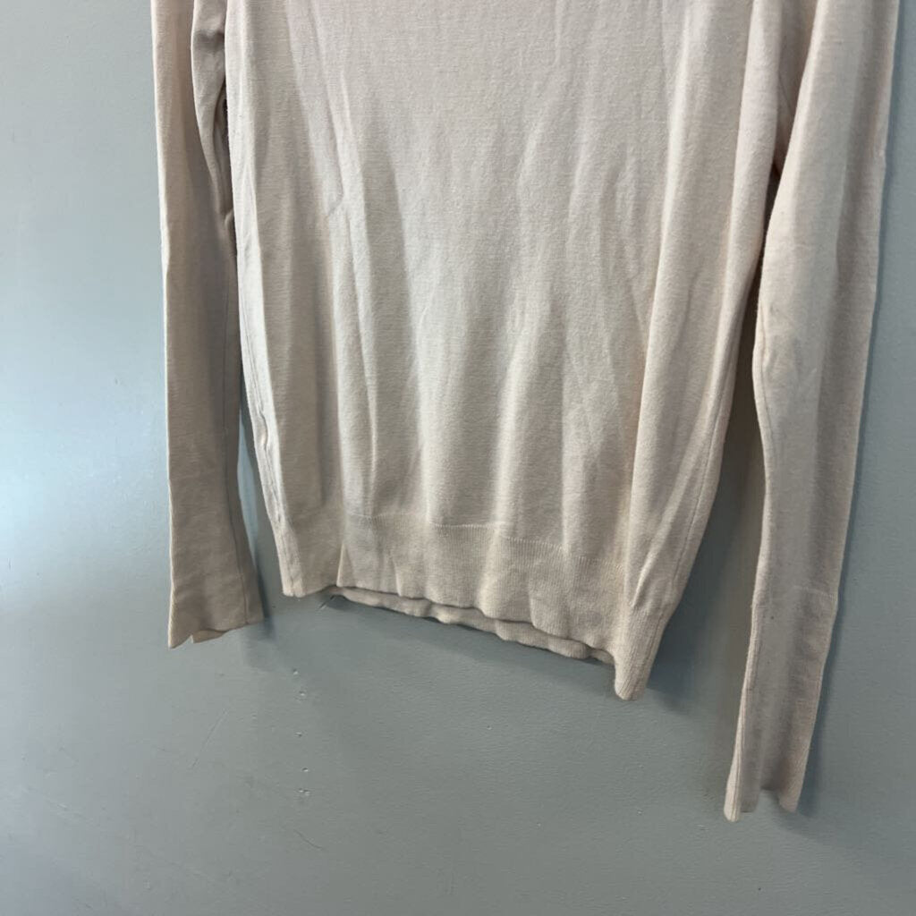 Zara Cream Knit Turtleneck Top Medium