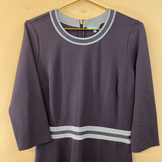 Draper James Navy/ Blue Trim Long Sleeve Dress Medium