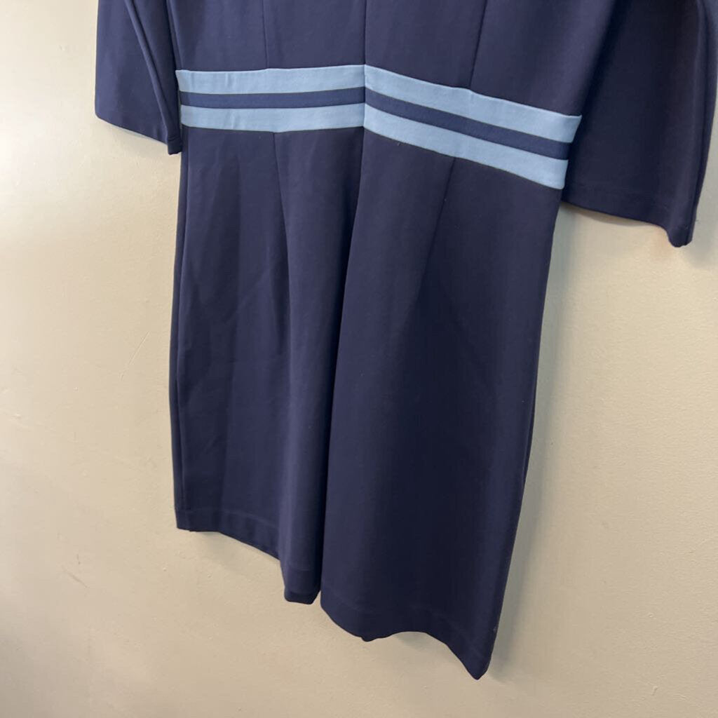 Draper James Navy/ Blue Trim Long Sleeve Dress Medium