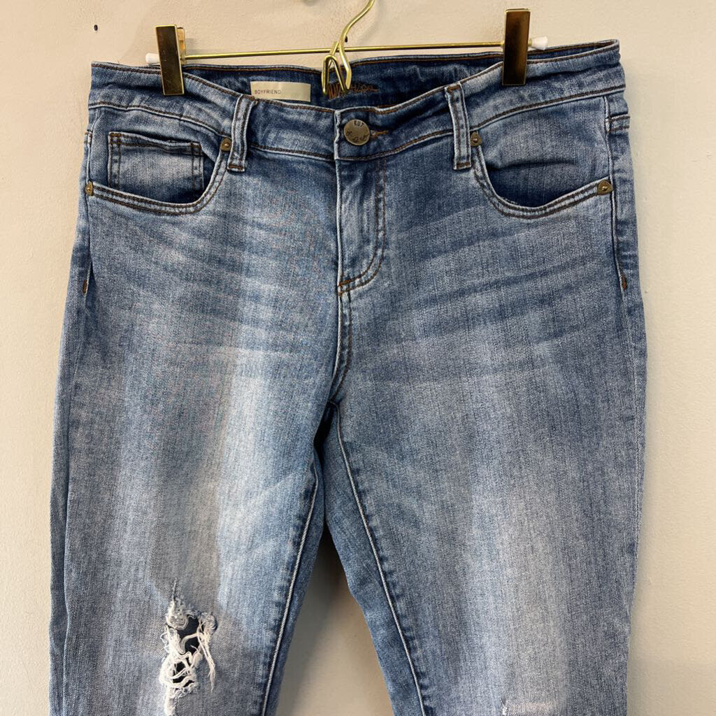 Kut Medium Wash Distressed Boyfriend Jeans 8