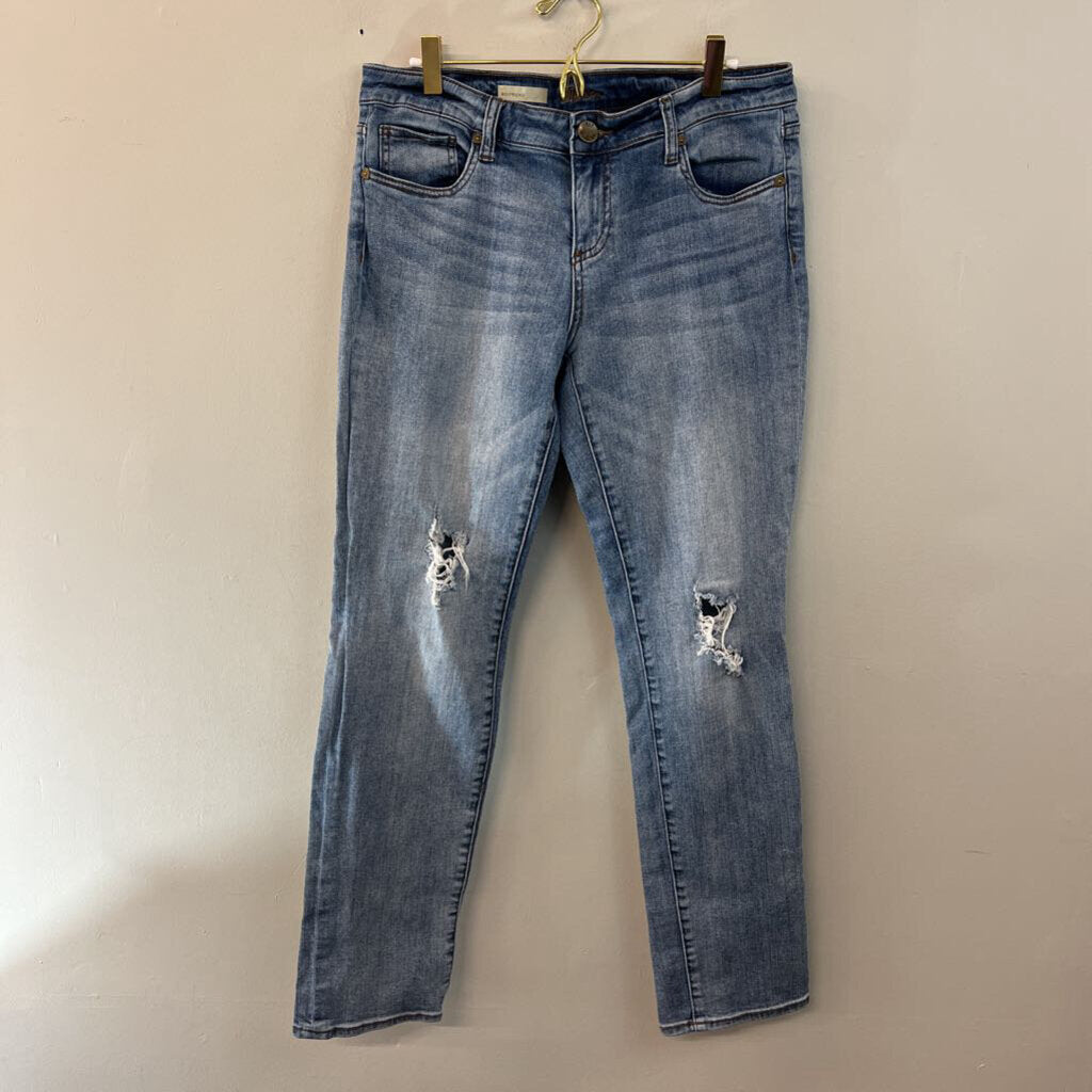 Kut Medium Wash Distressed Boyfriend Jeans 8