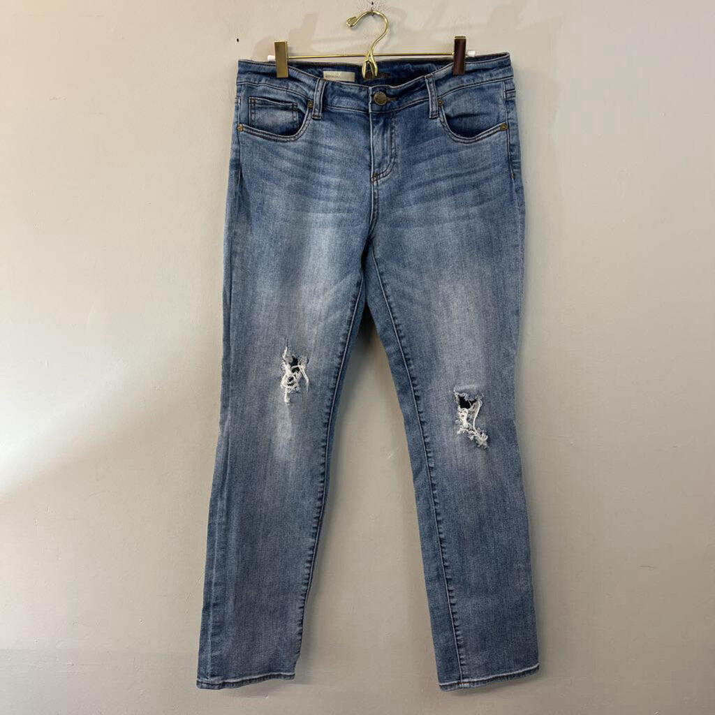 Kut Medium Wash Distressed Boyfriend Jeans 8