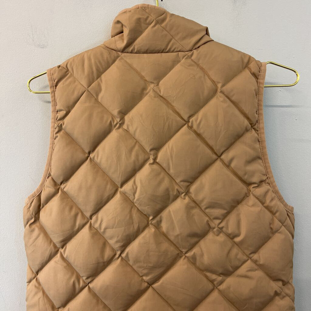J Crew Brown Quilted Zip Up Puffer Vest Small