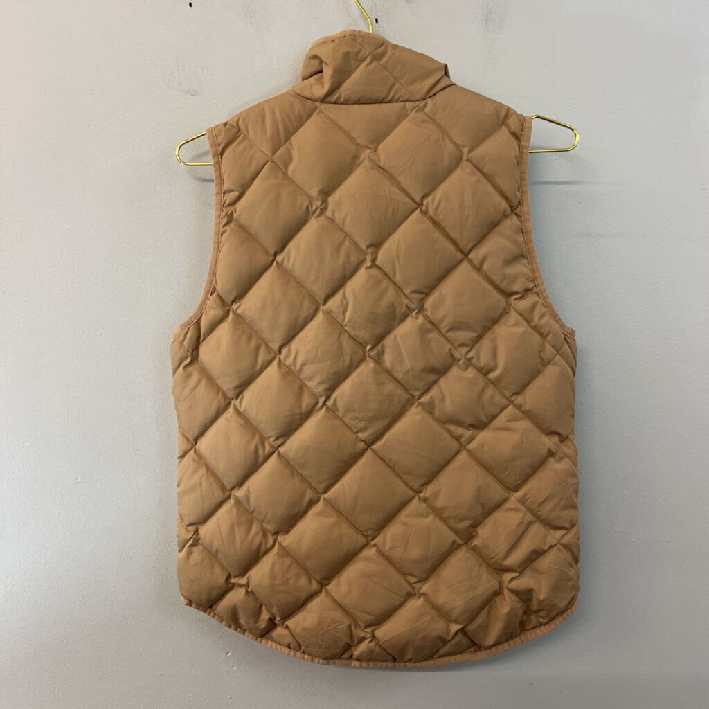 J Crew Brown Quilted Zip Up Puffer Vest Small