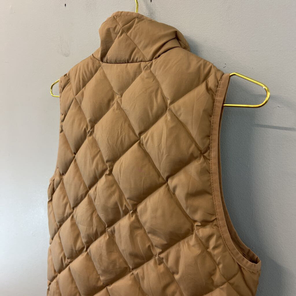 J Crew Brown Quilted Zip Up Puffer Vest Small