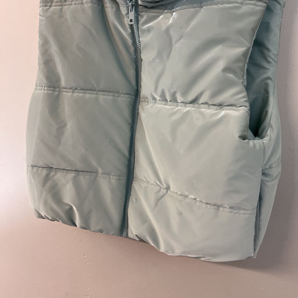 Wild Fable Light Blue Cropped Zip Up Puffer Vest Medium