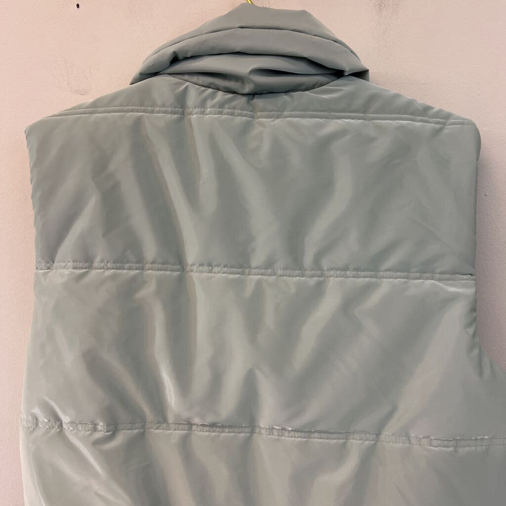 Wild Fable Light Blue Cropped Zip Up Puffer Vest Medium