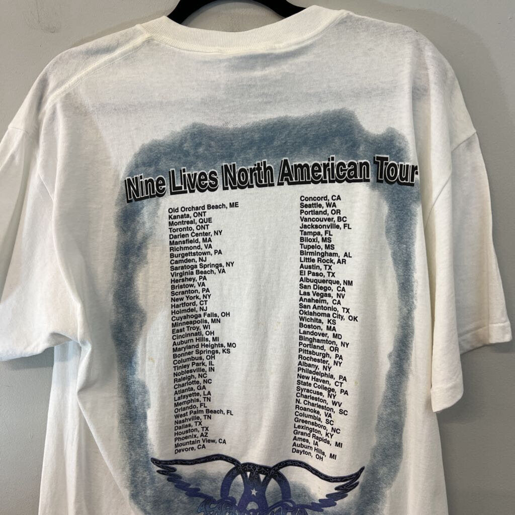 Vintage Signed Aerosmith Band Tee Large