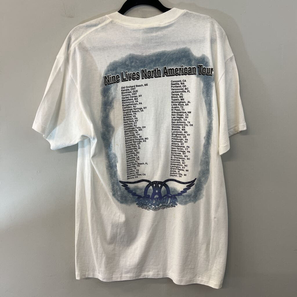 Vintage Signed Aerosmith Band Tee Large