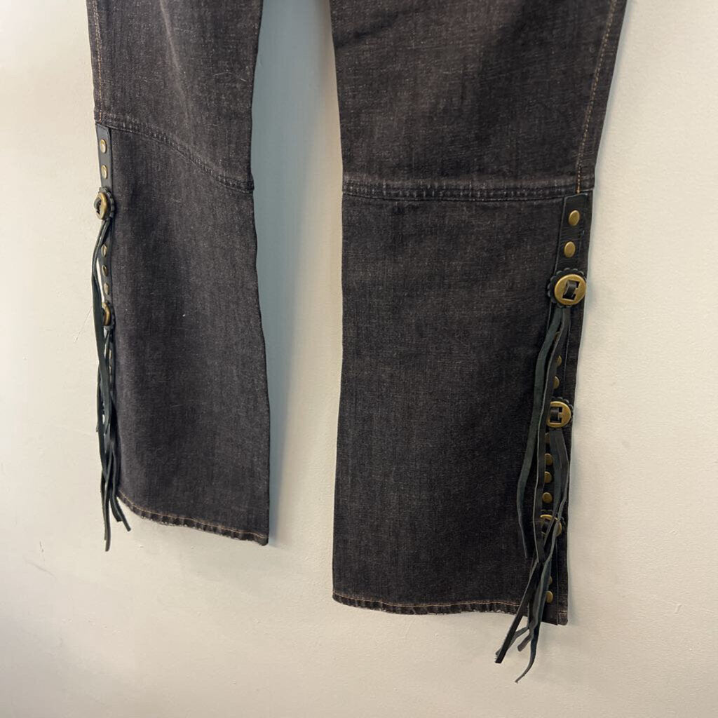 Ralph Lauren Dark Wash Embellished Button Side Flare Jeans 10
