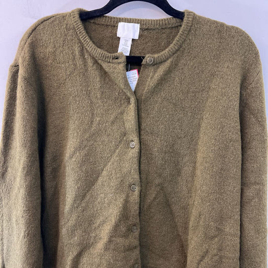 H&M Green Knit Cardigan Sweater Medium