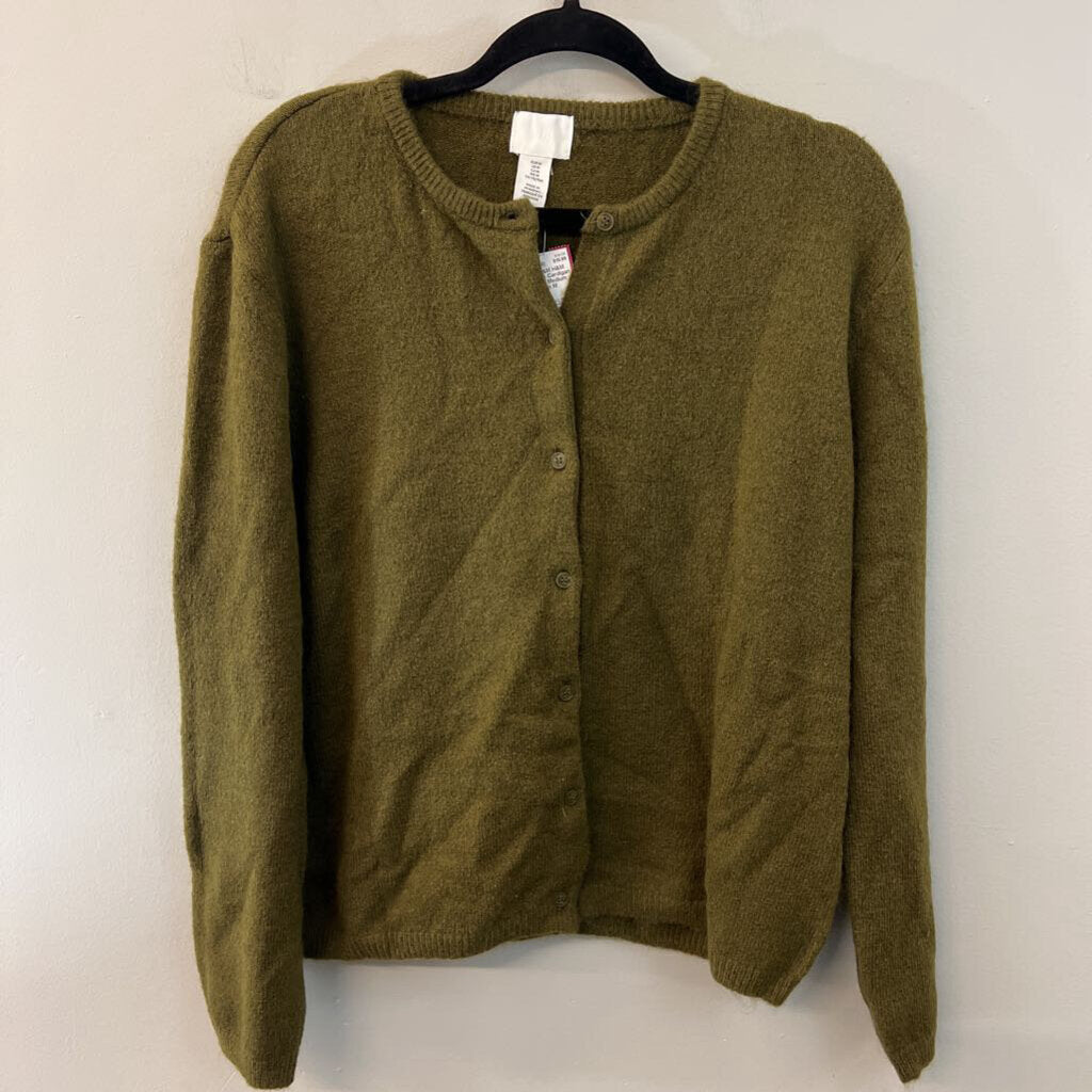 H&M Green Knit Cardigan Sweater Medium