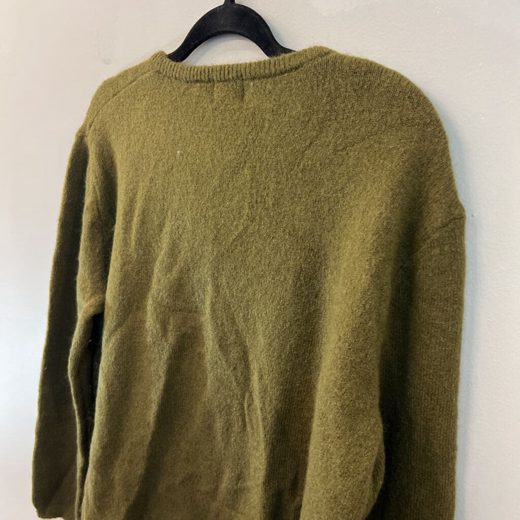 H&M Green Knit Cardigan Sweater Medium
