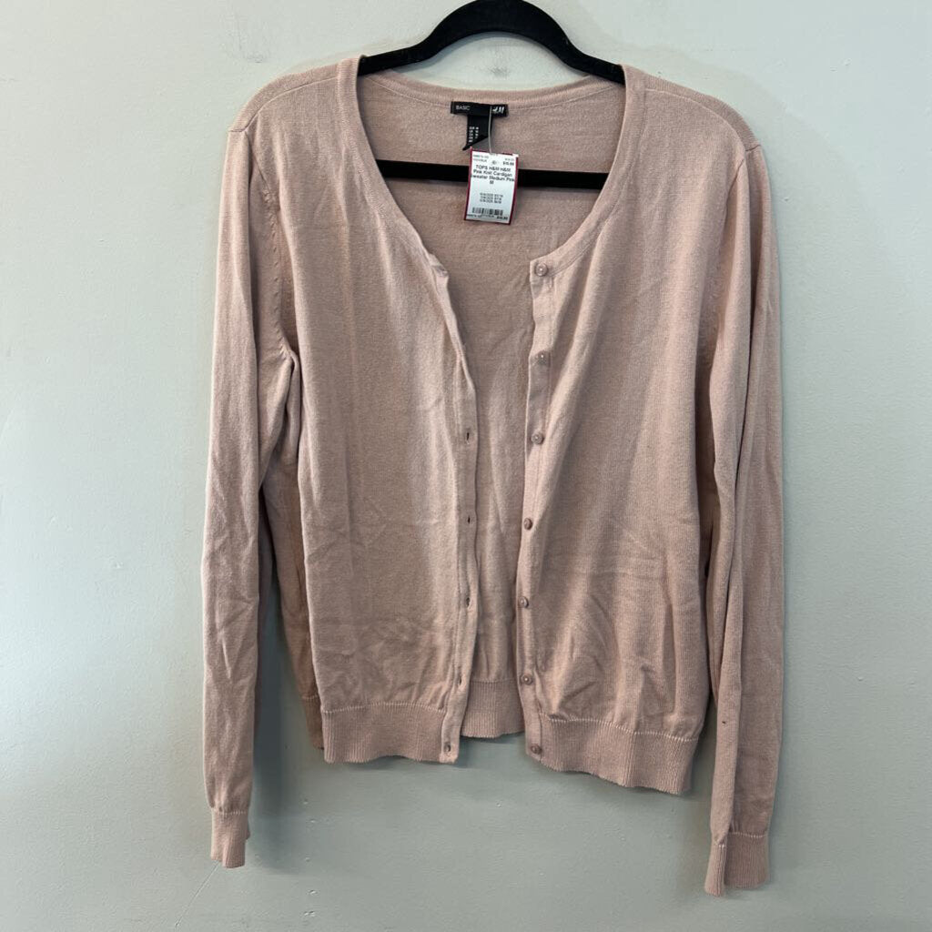 H&M Pink Knit Cardigan Sweater Medium