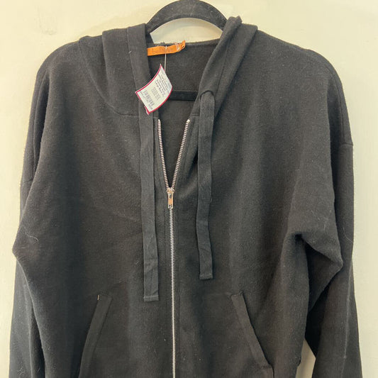 belldini Black Knit Zip Up Hooded Sweater Extra Large