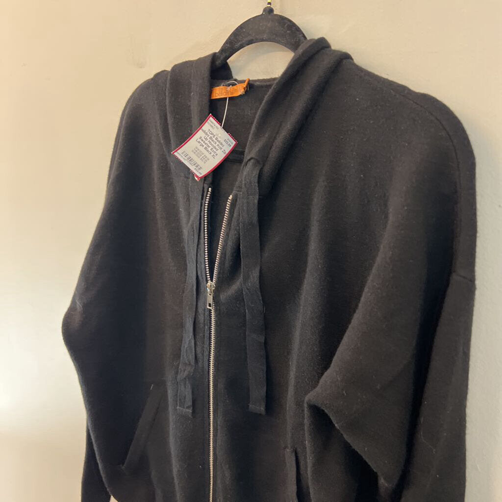 belldini Black Knit Zip Up Hooded Sweater Extra Large