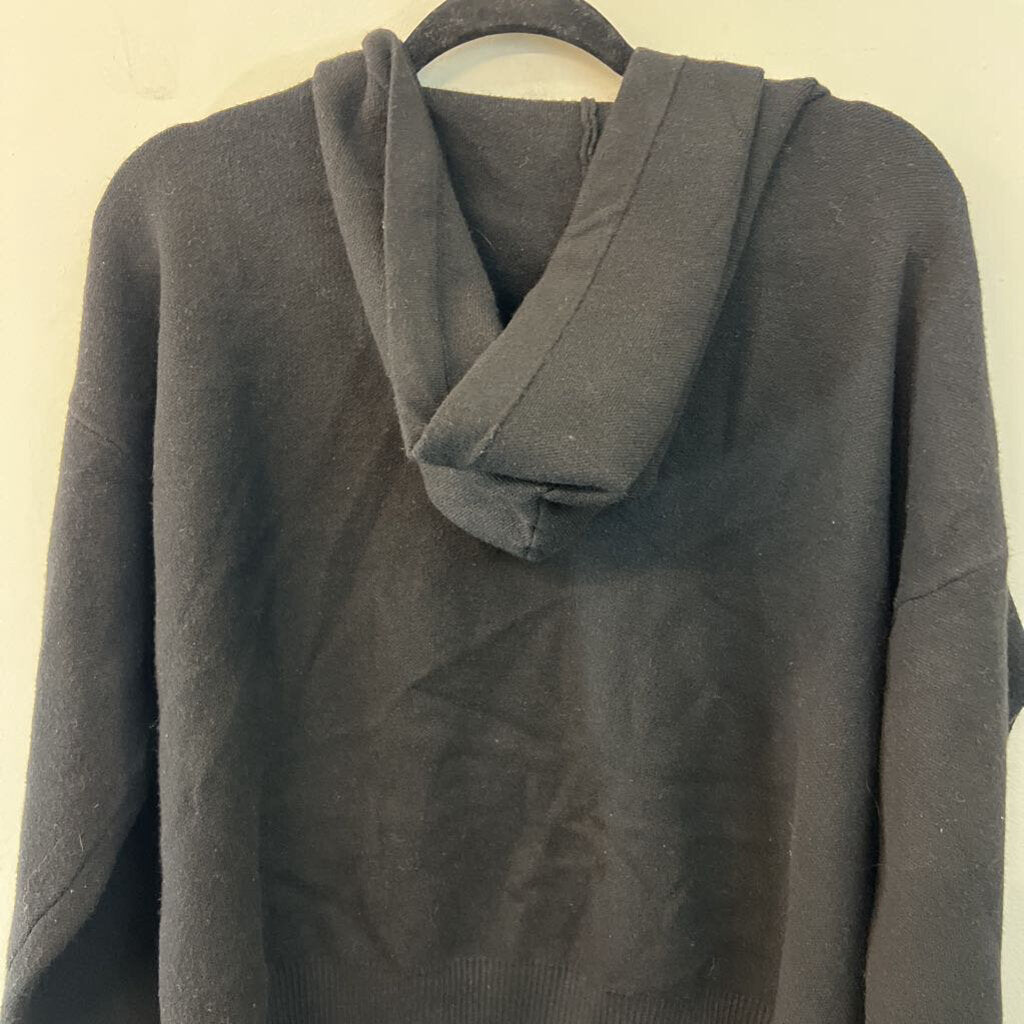belldini Black Knit Zip Up Hooded Sweater Extra Large