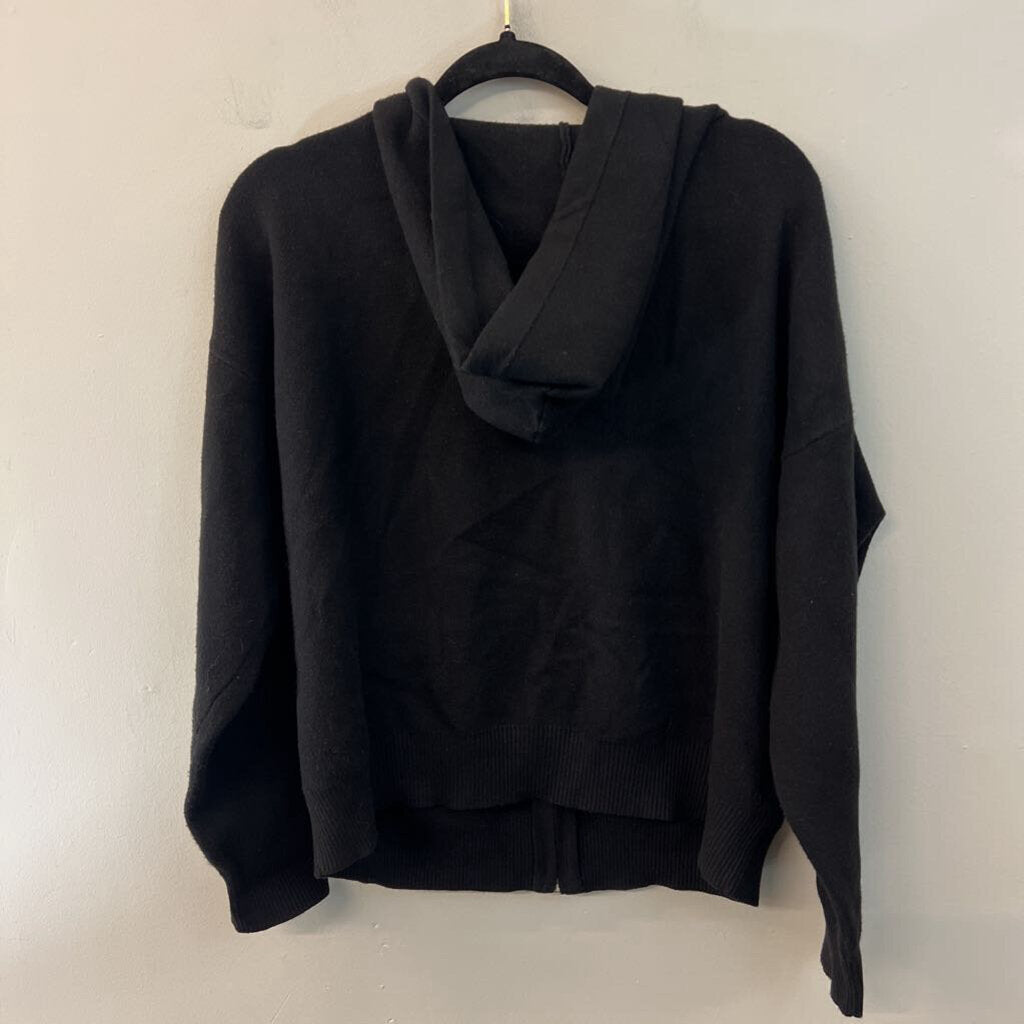 belldini Black Knit Zip Up Hooded Sweater Extra Large
