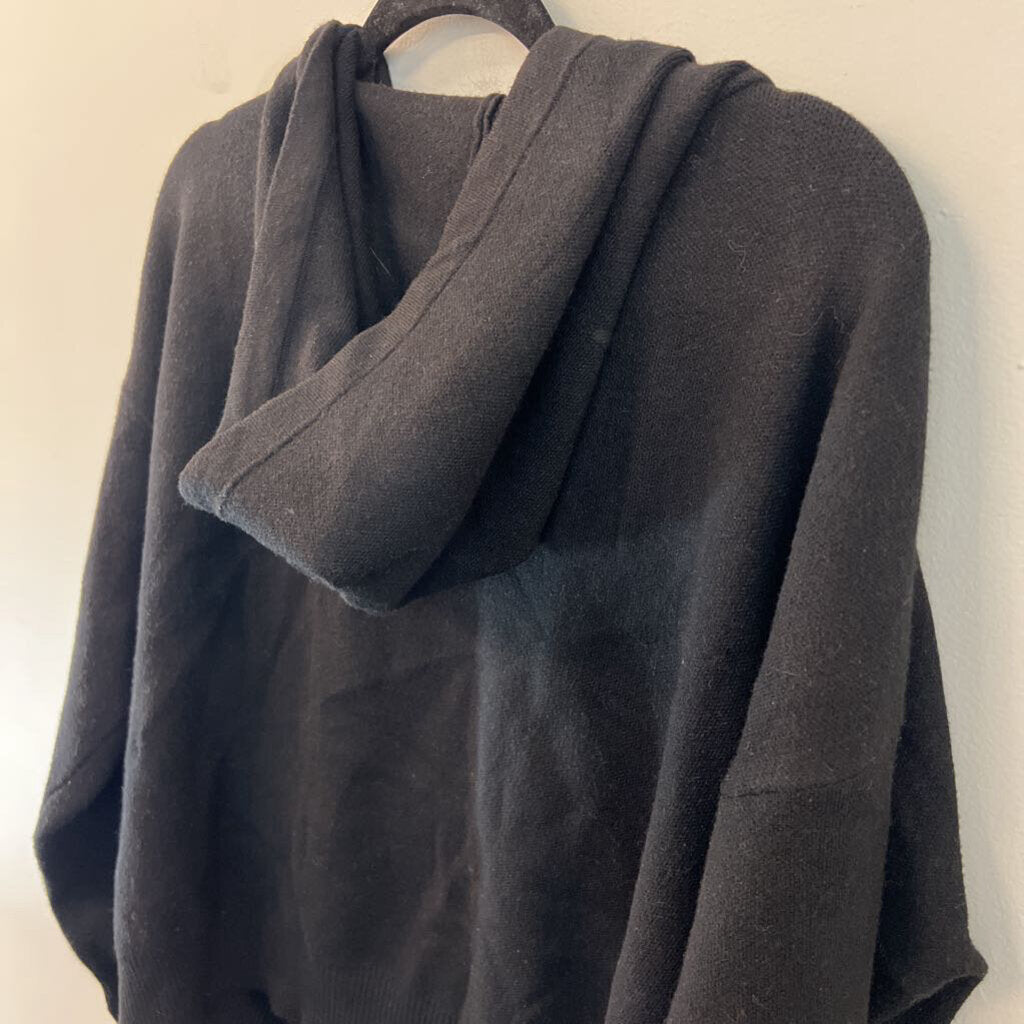 belldini Black Knit Zip Up Hooded Sweater Extra Large