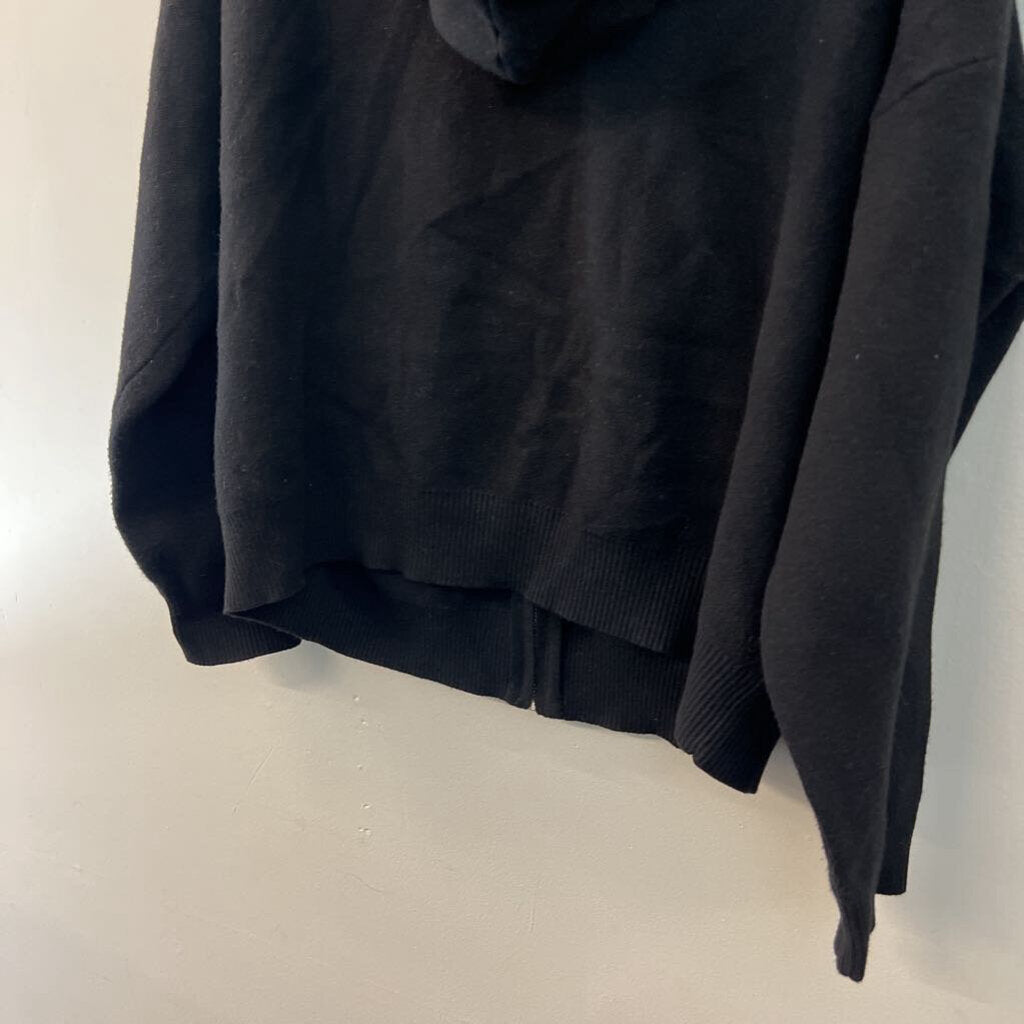 belldini Black Knit Zip Up Hooded Sweater Extra Large