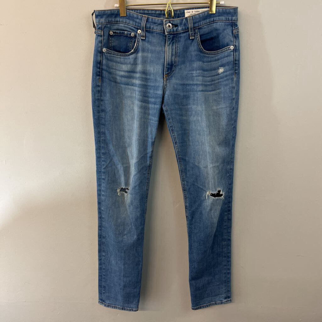 Rag and Bone Light Wash Ore Low Rise Slim Boyfriend Jeans 27