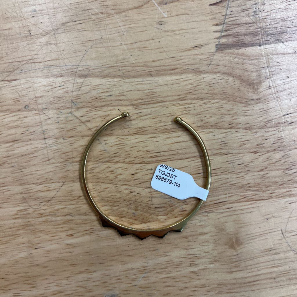 Gold Crown Detail Bangle Bracelet