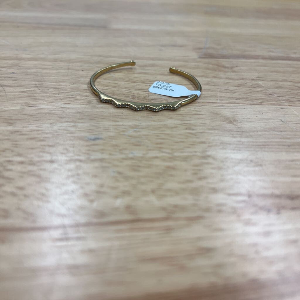 Gold Crown Detail Bangle Bracelet