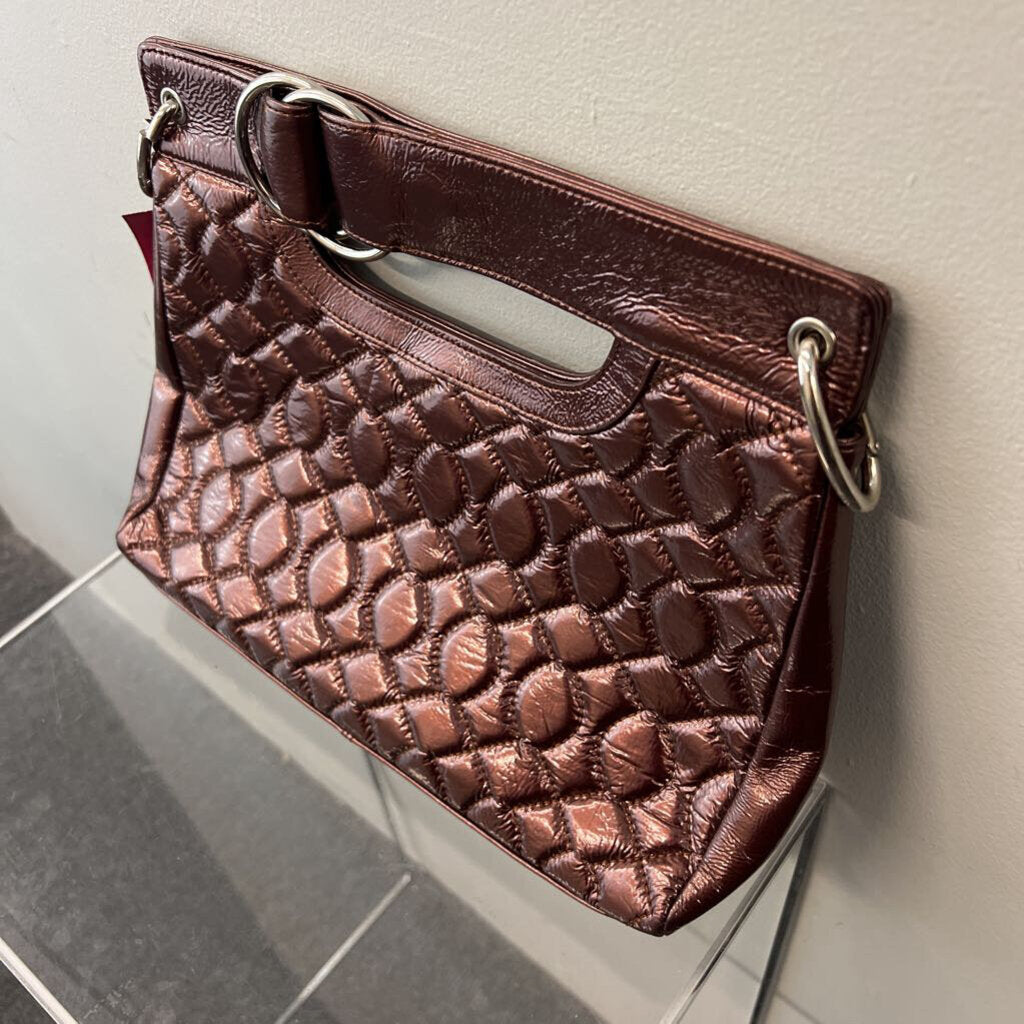 Hobo Brown Patent Leather Quilted Purse