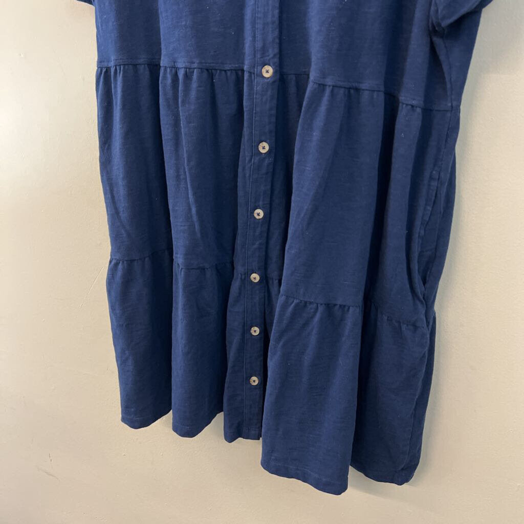 Sonoma Blue Short Sleeve Button Down Dress XXL