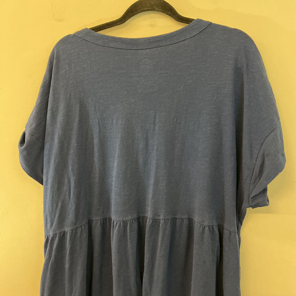 Sonoma Blue Short Sleeve Button Down Dress XXL
