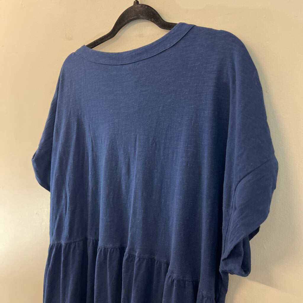Sonoma Blue Short Sleeve Button Down Dress XXL