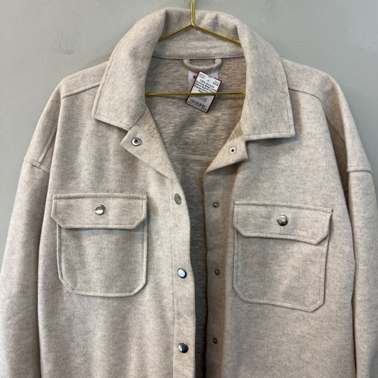 Sonoma Beige Long Sleeve Button Down Shacket Extra Large