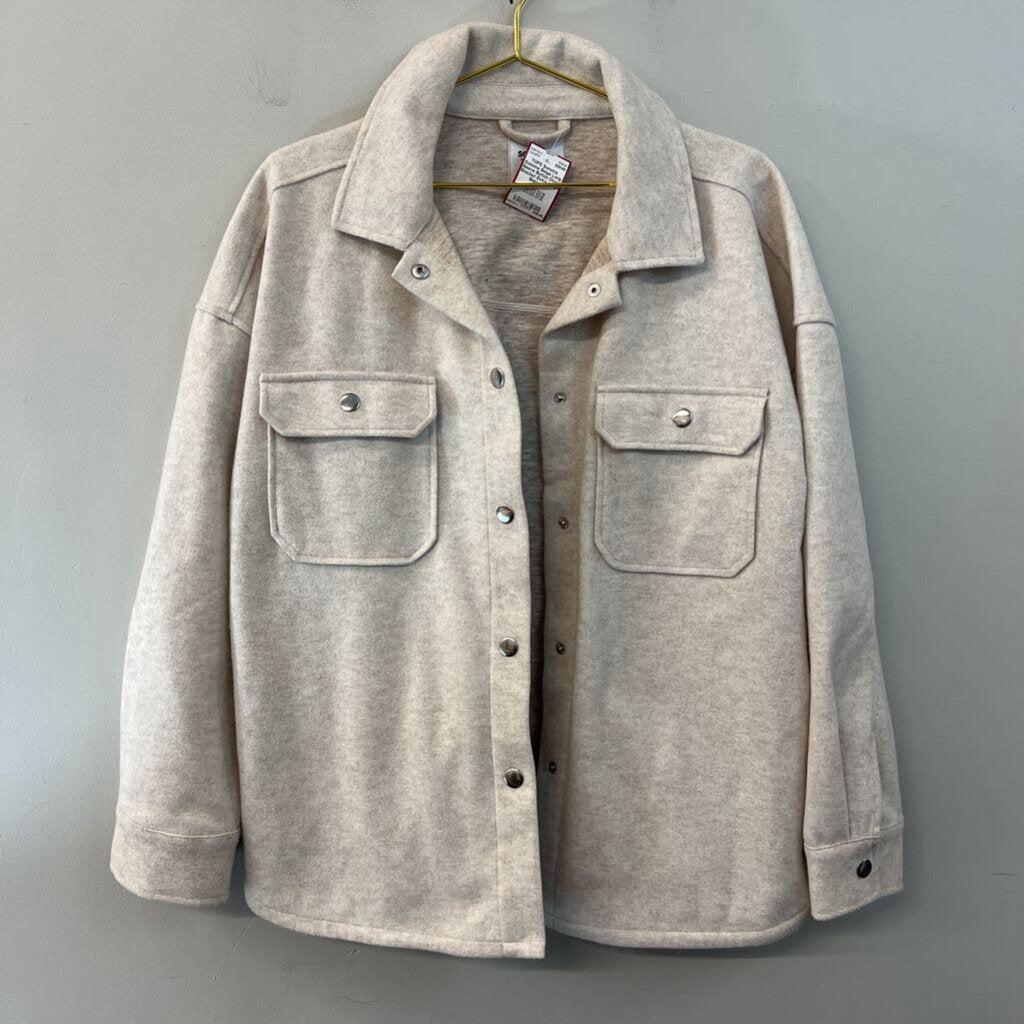 Sonoma Beige Long Sleeve Button Down Shacket Extra Large