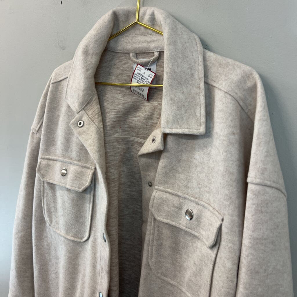 Sonoma Beige Long Sleeve Button Down Shacket Extra Large