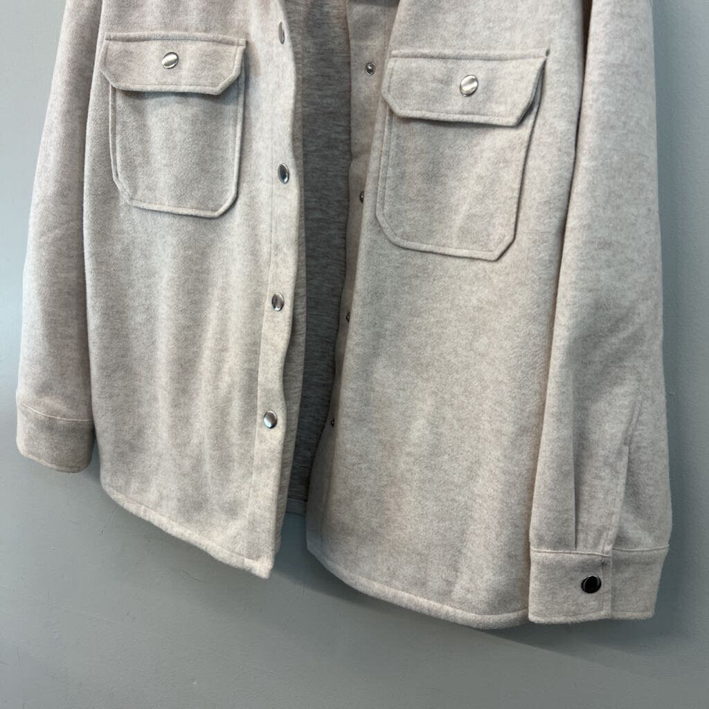 Sonoma Beige Long Sleeve Button Down Shacket Extra Large