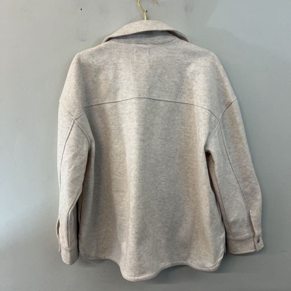 Sonoma Beige Long Sleeve Button Down Shacket Extra Large