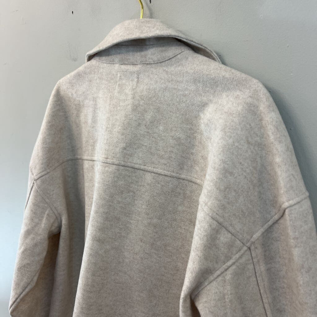Sonoma Beige Long Sleeve Button Down Shacket Extra Large