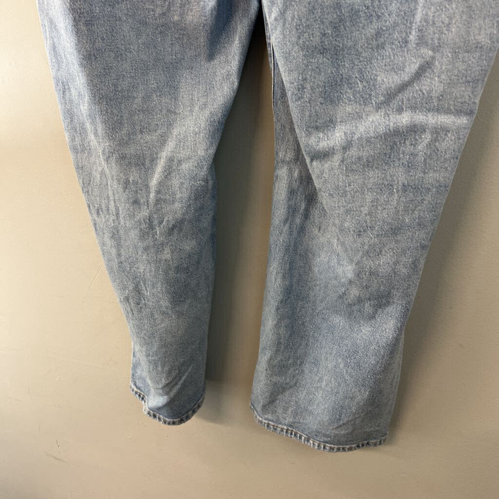 Edgely Light Wash Distressed Straight Leg Jeans 18W Short