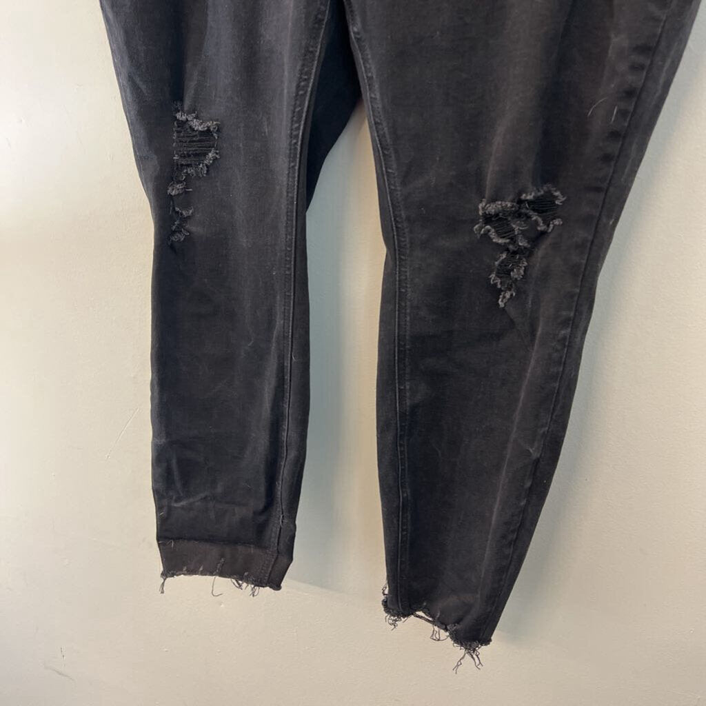 M Jeans Black Distressed Skinny Leg Jeans 18W