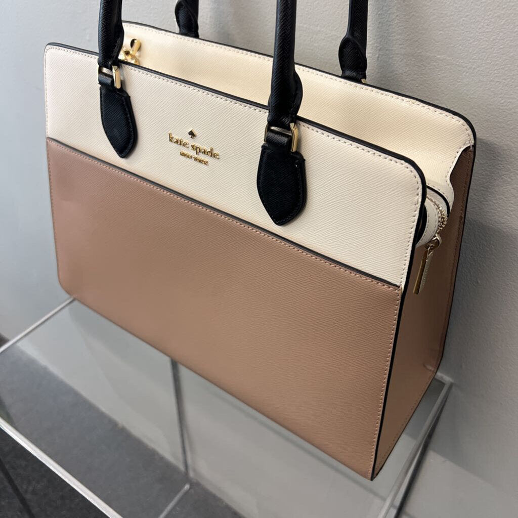 Kate Spade Brown/ Cream/ Black Leather Madison Purse