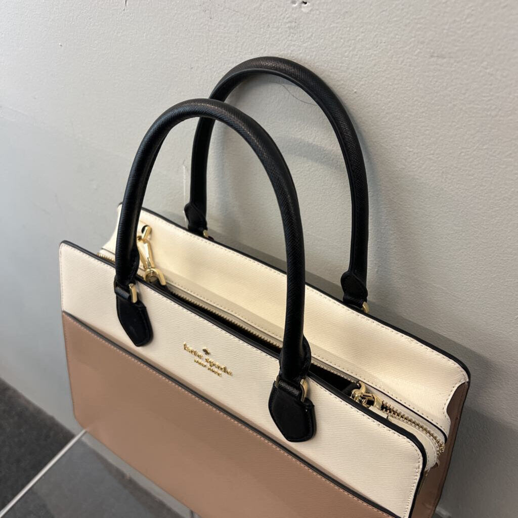 Kate Spade Brown/ Cream/ Black Leather Madison Purse