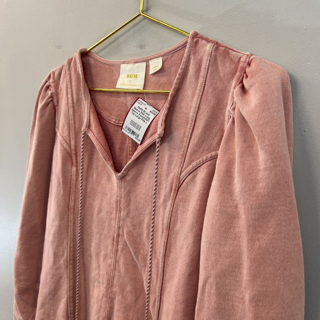 Maeve Pink Long Sleeve Sweatshirt Top Large
