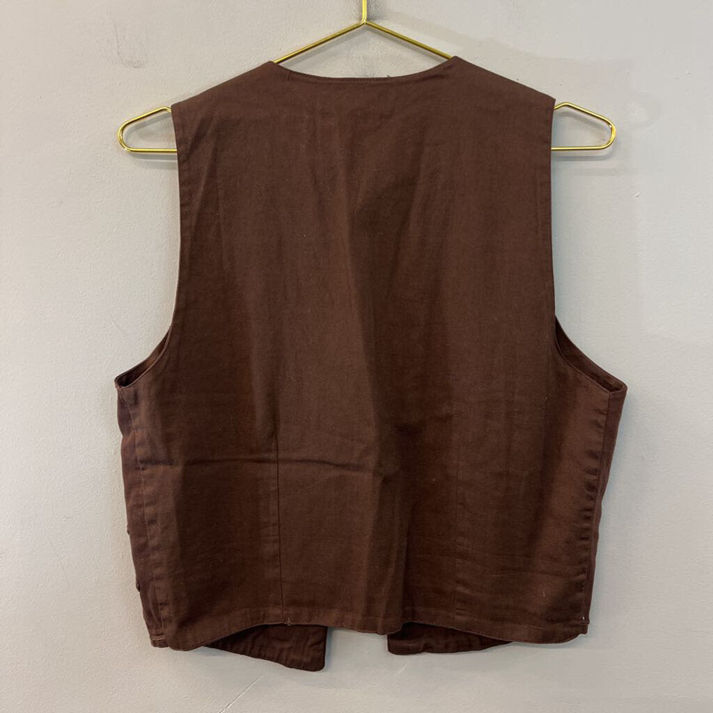 Vintage Paul Harris Brown Open Front Vest Medium