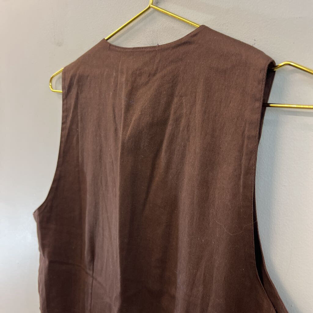 Vintage Paul Harris Brown Open Front Vest Medium
