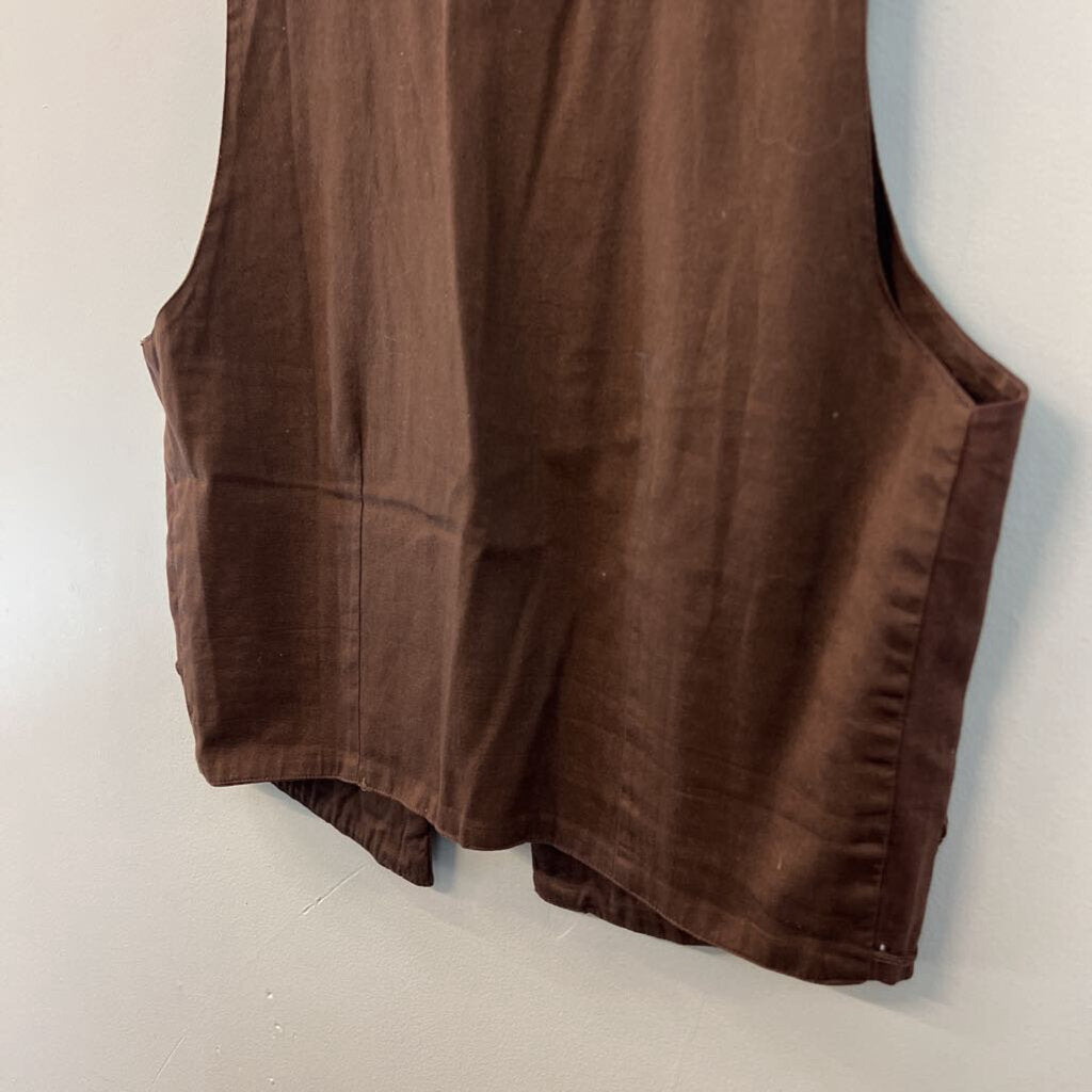 Vintage Paul Harris Brown Open Front Vest Medium