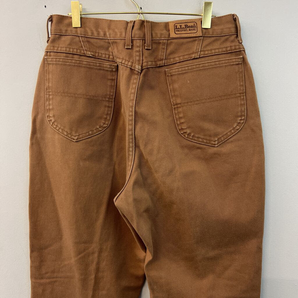 LL Bean Brown Denim Straight Leg Jeans 14