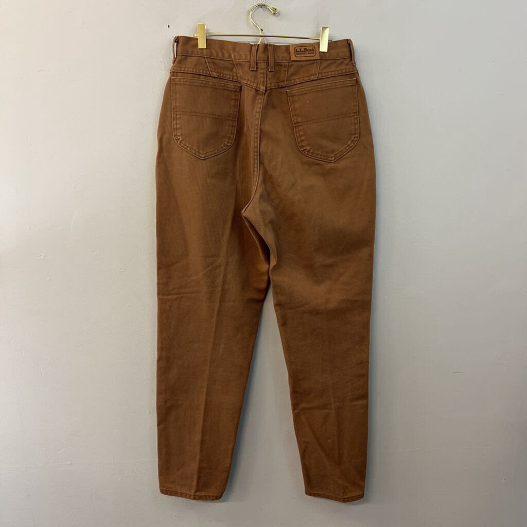 LL Bean Brown Denim Straight Leg Jeans 14