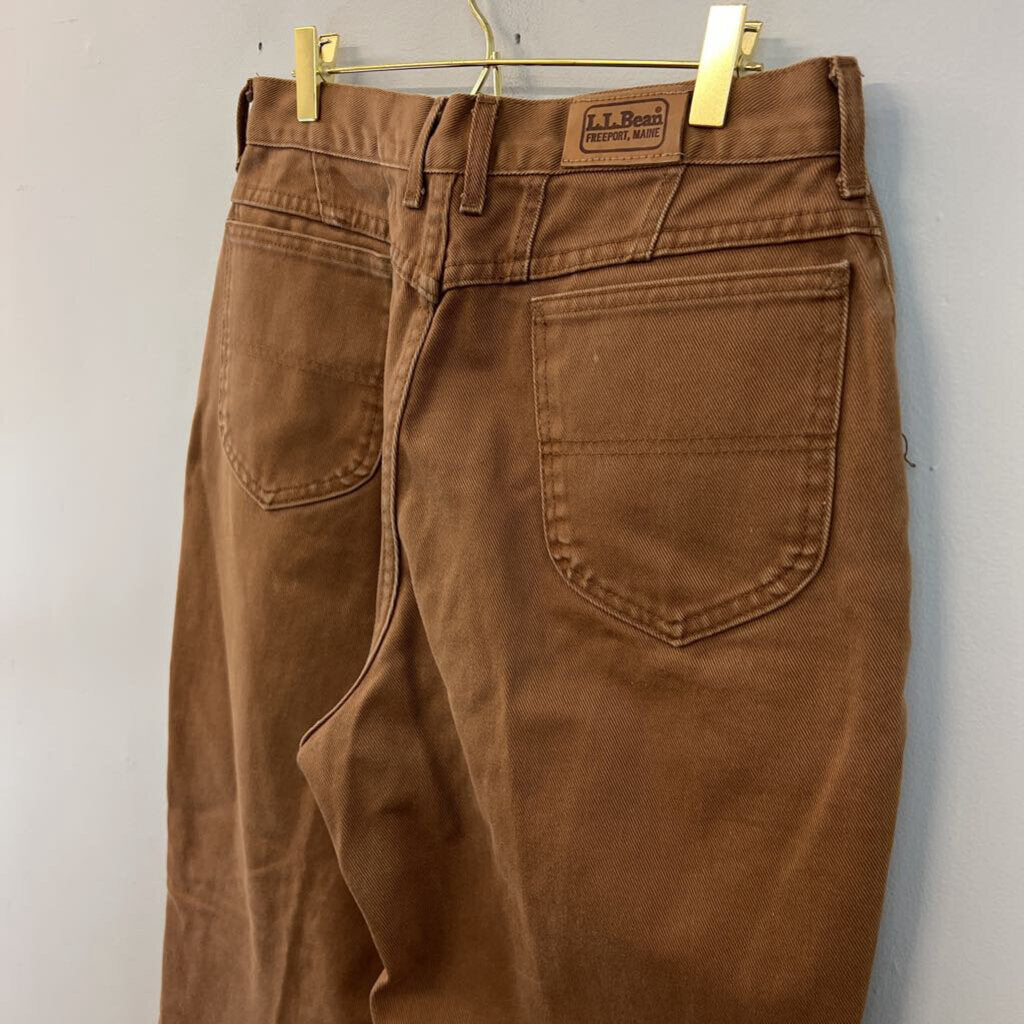 LL Bean Brown Denim Straight Leg Jeans 14