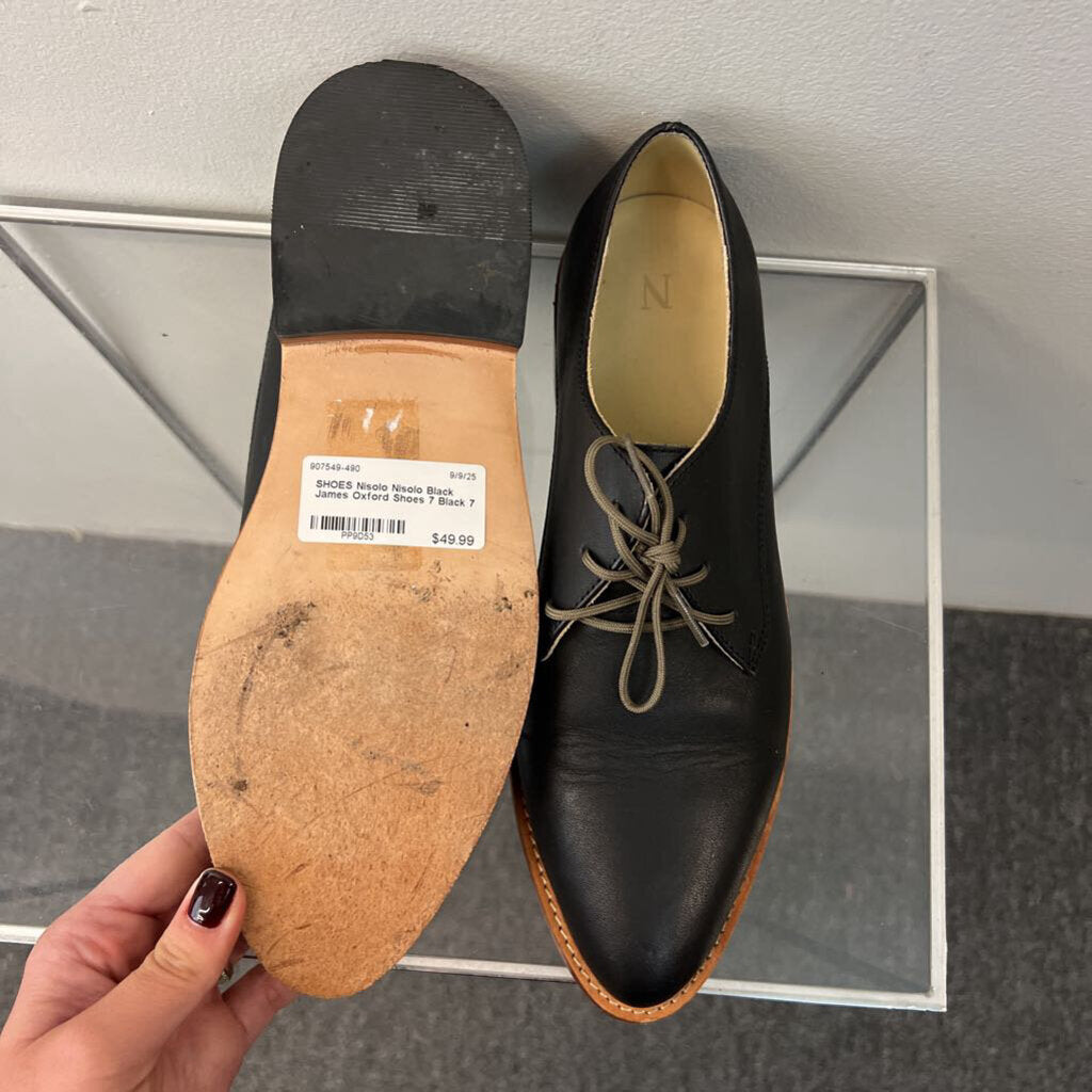 Nisolo Black James Oxford Shoes 7