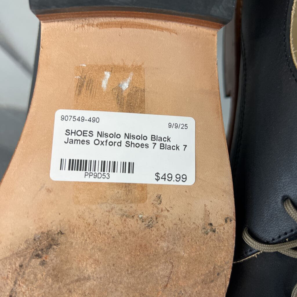 Nisolo Black James Oxford Shoes 7